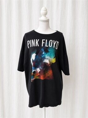 Pink Floyd Black Tee with Multicolor Cosmic Prism